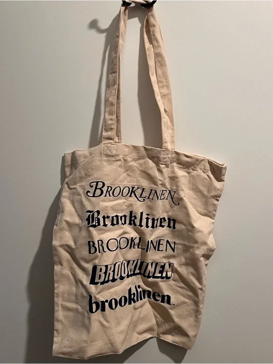 Brooklinen Canvas Tote Bag Logo Print Reusable Shopper Neutral - Picture 1 of 2